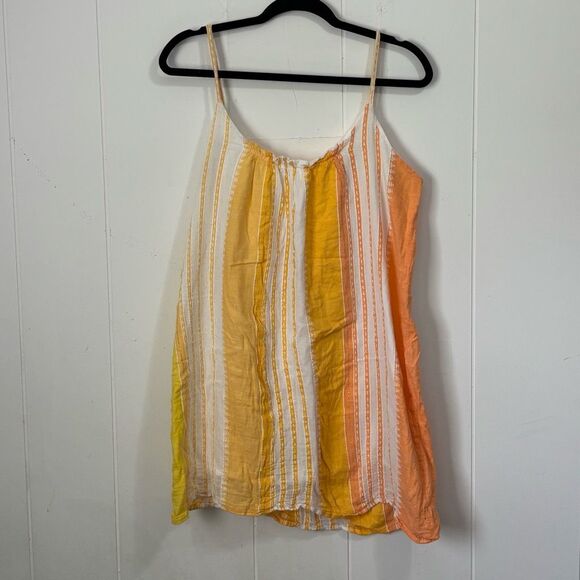 Lemlem Yellow and White Striped Mini Dress - Picture 2 of 5